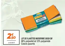 Netto Rozenbal lot de 8 lavettes microfibre 30x30 cm offre