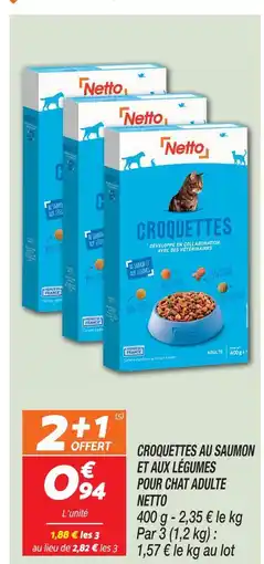 Netto Netto croquettes au saumon et aux légumes pour chat adulte offre