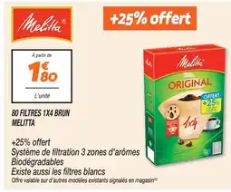 Netto Melitta 80 filtres 1x4 brun offre