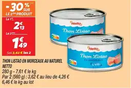 Netto Netto thon listao en morceaux au naturel offre