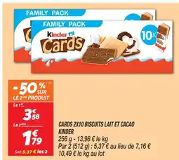 Netto Kinder cards 2x10 biscuits lait et cacao offre
