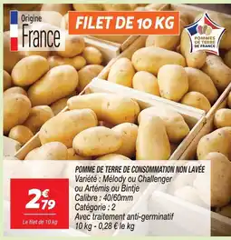 Netto Pomme de terre de consommation non lavée offre