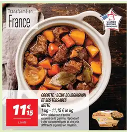 Netto Netto cocotte : bœuf bourguignon et ses torsades offre