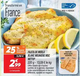 Netto Netto filets de merlu blanc meunière msc offre