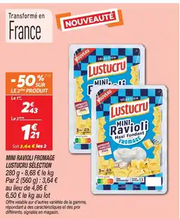 Netto Lustucru sélection mini ravioli fromage offre