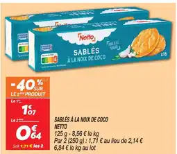 Netto Netto sablés à la noix de coco offre