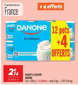 Netto Danone yaourt le nature offre