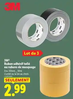 Lidl 3m - ruban adhesif toile ou rubans de massage offre