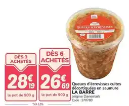 Promocash Saumure - queues d'écrevisses cuites décortiquées en saumur offre
