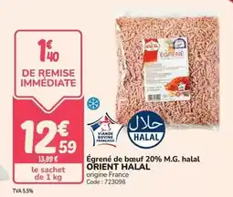 Promocash Égrène de boeuf 20% m.g. halal offre
