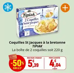 Coccinelle Supermarché Coquilles st jacques à la bretonne tipiak offre