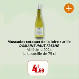 Coccinelle Supermarché Muscadet coteaux de la loire sur lie domaine haut fresne offre