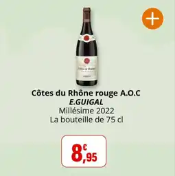 Coccinelle Supermarché Côtes du rhône rouge a.o.c e.guigal offre