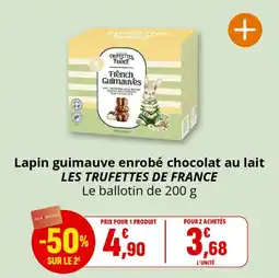 Coccinelle Supermarché Lapin guimauve enrobé chocolat au lait les trufettes de france offre