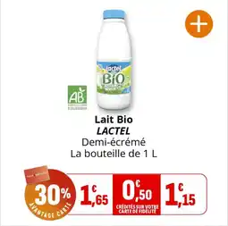 Coccinelle Supermarché Lait bio lactel offre