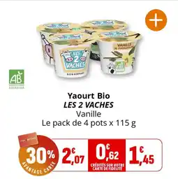 Coccinelle Supermarché Yaourt bio les 2 vaches offre