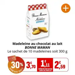 Coccinelle Supermarché Madeleine au chocolat au lait bonne maman offre