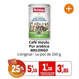 Coccinelle Supermarché Café moulu pur arabica malongo offre