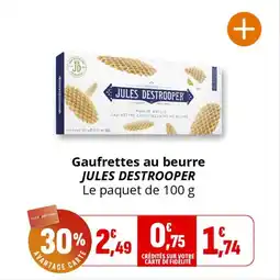 Coccinelle Supermarché Gaufrettes au beurre jules destrooper offre