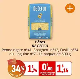 Coccinelle Supermarché Pâtes de cecco offre