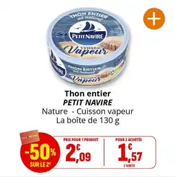 Coccinelle Supermarché Thon entier petit navire offre