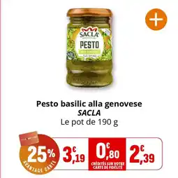 Coccinelle Supermarché Pesto basilic alla genovese sacla offre