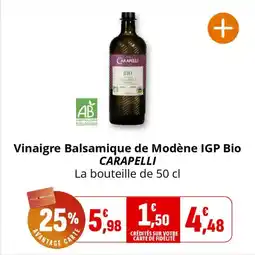 Coccinelle Supermarché Vinaigre balsamique de modène igp bio carapelli offre