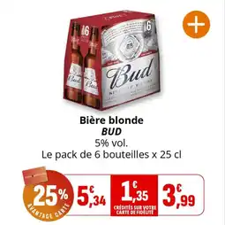 Coccinelle Supermarché Bière blonde bud offre