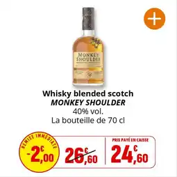 Coccinelle Supermarché Whisky blended scotch monkey shoulder offre