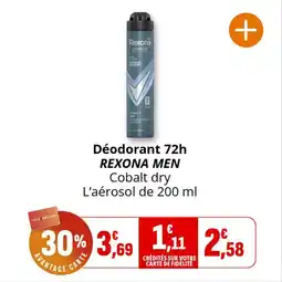 Coccinelle Supermarché Déodorant 72h rexona men offre
