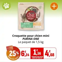 Coccinelle Supermarché Croquette pour chien mini purina one offre
