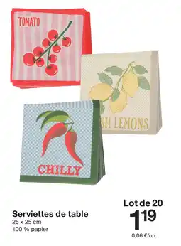 Zeeman Serviettes de table offre