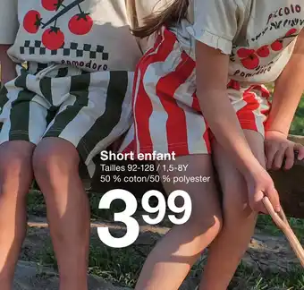Zeeman Short enfant offre