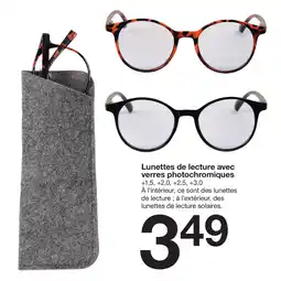 Zeeman Lunettes de lecture avec verres photochromiques offre