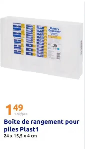 Action Boîte de rangement pour piles Plast1 offre