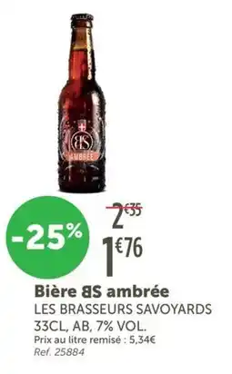 L'Eau Vive Bière яs ambrée les brasseurs savoyards offre