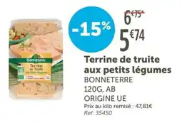 L'Eau Vive Terrine de truite aux petits légumes bonneterre offre