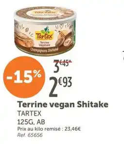 L'Eau Vive Terrine vegan shitake tartex offre