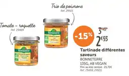 L'Eau Vive Tartinade différentes saveurs bonneterre offre