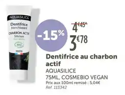 L'Eau Vive Dentifrice au charbon actif aquasilice offre