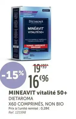 L'Eau Vive Mineavit vitalité 50+ dietaroma offre