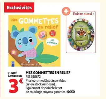 Auchan Mes gommettes en relief offre