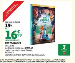Auchan Dvd zootopie 2 offre