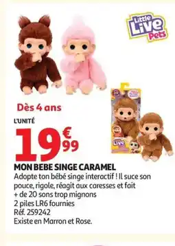 Auchan LITTLE LIVE PETS Mon bebe singe caramel offre