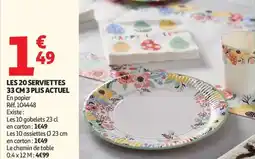 Auchan ACTUEL Les 20 serviettes 3 plis offre