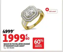 Auchan Bague or 750 millièmes rhodié et diamants 0,85 carat offre