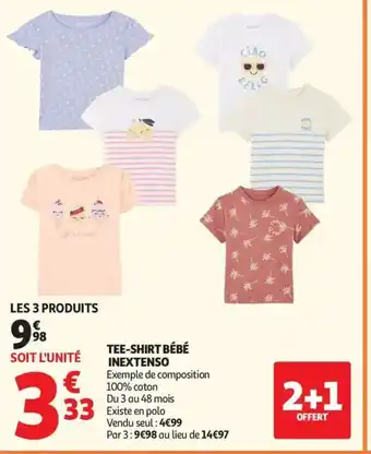 Auchan INEXTENSO Tee-shirt bébé offre