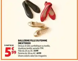 Auchan INEXTENSO Ballerine fille ou femme offre