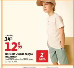 Auchan INEXTENSO Tee-shirt + short garçon offre