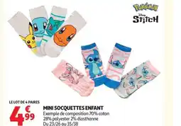 Auchan Mini socquettes enfant offre